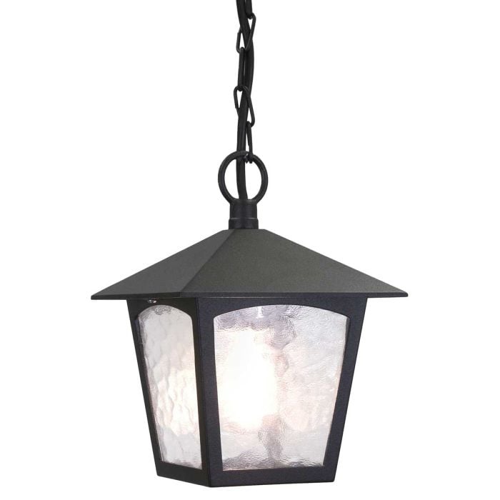 elstead lighting York 1 Light Porch Chain Lantern - Black