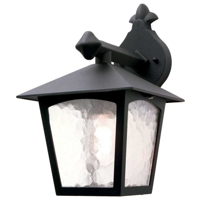 elstead lighting York 1 Light Wall Down Lantern - Black