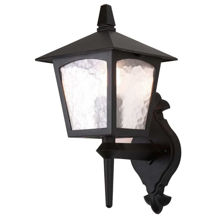 elstead lighting York 1 Light Wall Up Lantern - Black