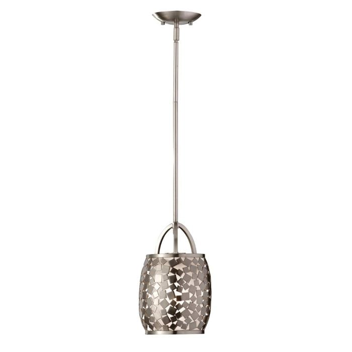 elstead lighting Zara 1 Light Mini Pendant - Brushed Steel