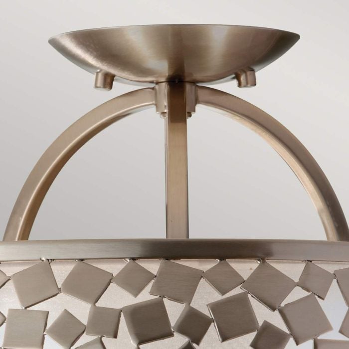 Elstead Lighting Zara 3 Light Semi-Flush - Brushed Steel