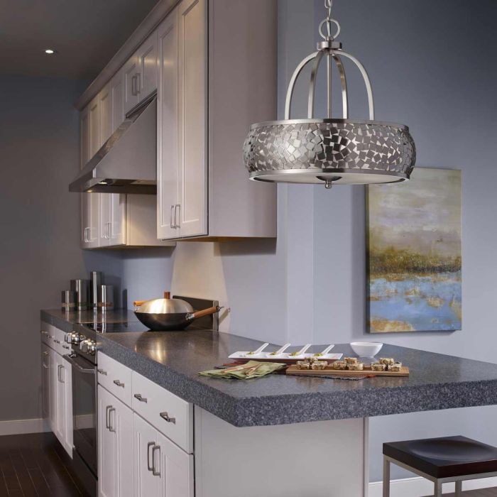 Elstead Lighting Zara 4 Light Chandelier - Brushed Steel