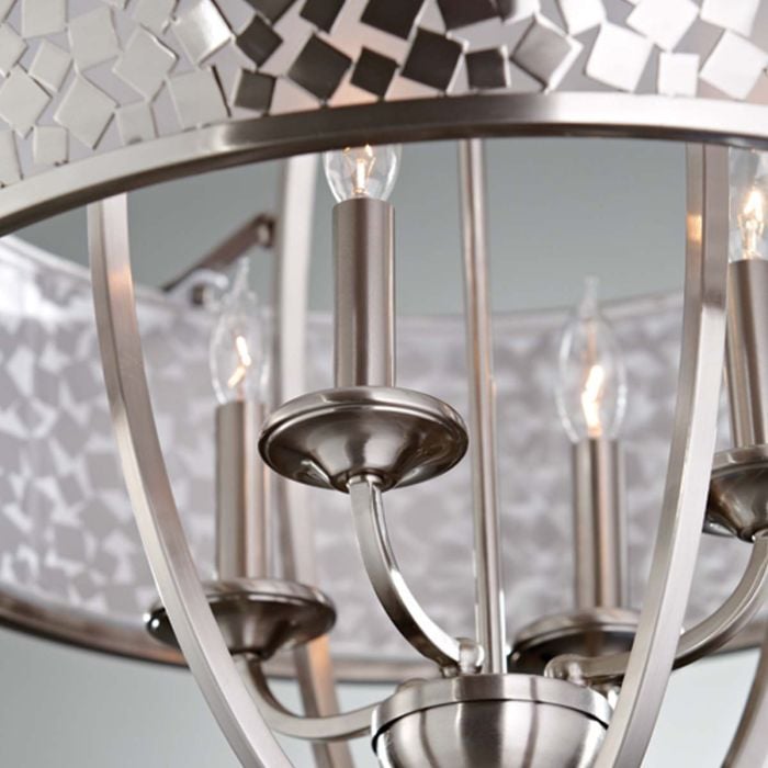 Elstead Lighting Zara 4 Light Large Chandelier - Brushed Steel