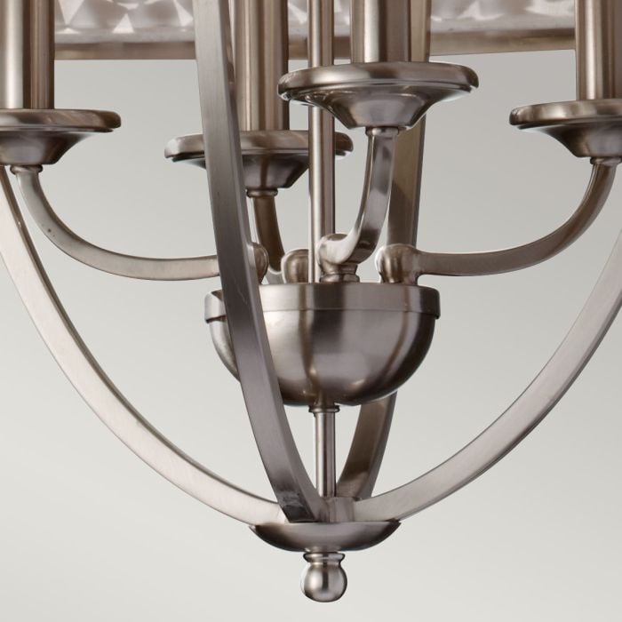 Elstead Lighting Zara 4 Light Large Chandelier - Brushed Steel