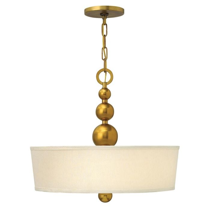 elstead lighting Zelda 3 Light Pendant - Vintage Brass