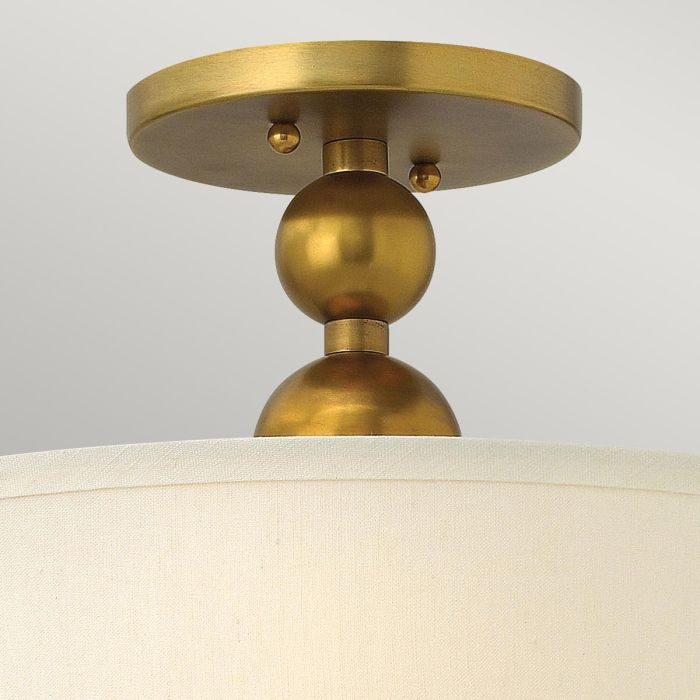 Elstead Lighting Zelda 3 Light Semi-Flush - Vintage Brass