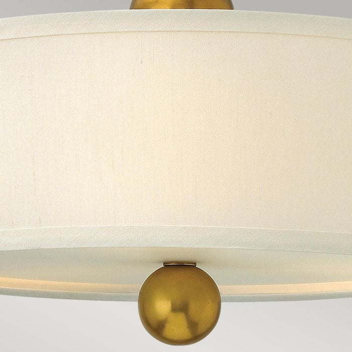 Elstead Lighting Zelda 3 Light Semi-Flush - Vintage Brass