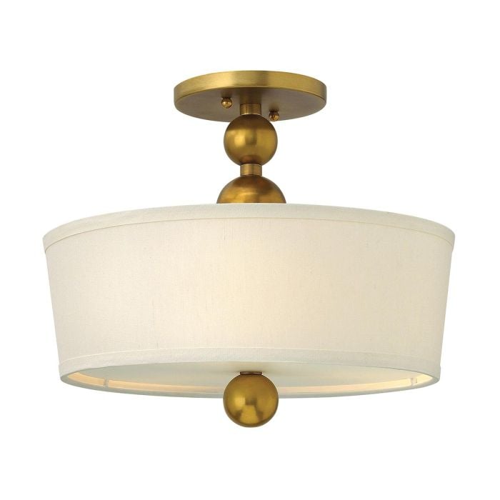 elstead lighting Zelda 3 Light Semi-Flush - Vintage Brass