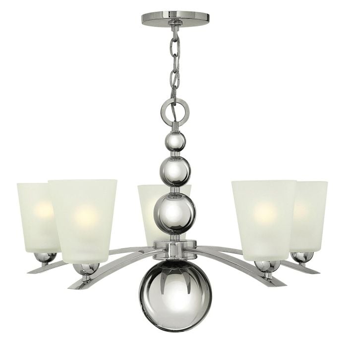elstead lighting Zelda 5 Light Chandelier - Polished Nickel