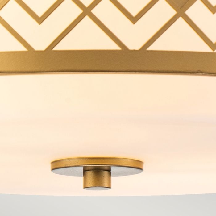 Elstead Lighting Ziggy 2lt Medium Flush - Lacquered Gold