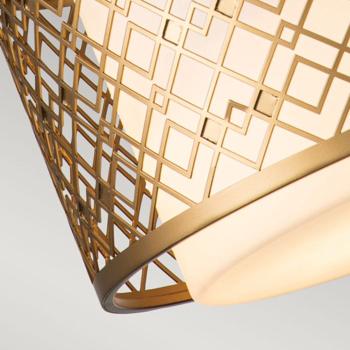 Elstead Lighting Ziggy 2lt Medium Pendant - Lacquered Gold