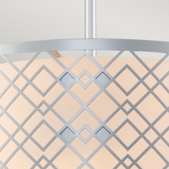 Elstead Lighting Ziggy 2lt Medium Pendant - Lacquered Silver