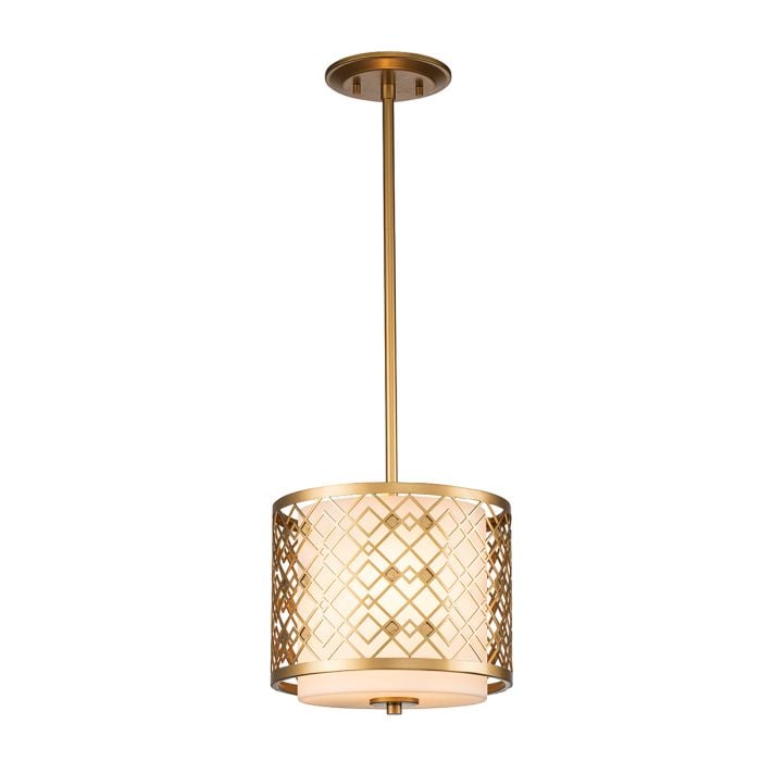 elstead lighting Ziggy 2lt Small Pendant - Lacquered Gold