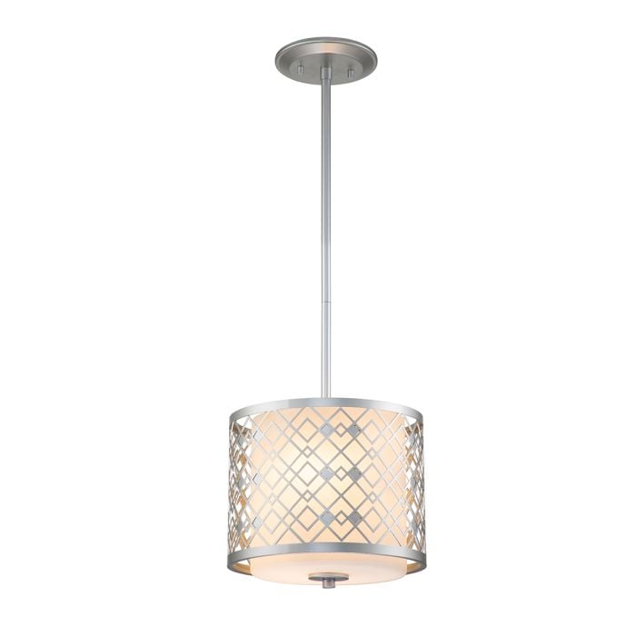 elstead lighting Ziggy 2lt Small Pendant - Lacquered Silver