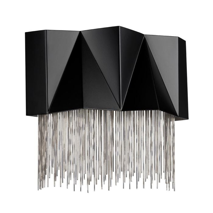 elstead lighting Zuma 3 Light Wall Light - Satin Black/ Silver
