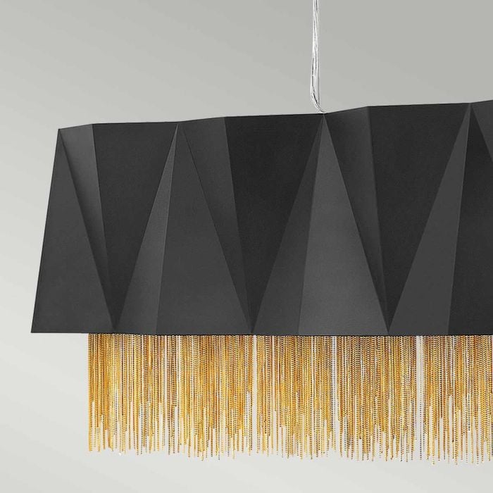 Elstead Lighting Zuma 6 Light Pendant - Satin Black/ Gold