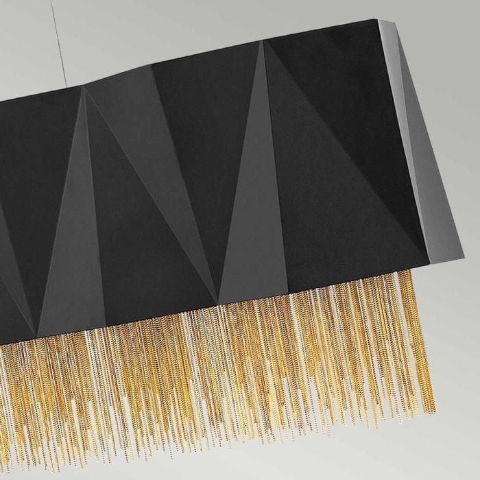 Elstead Lighting Zuma 6 Light Pendant - Satin Black/ Gold