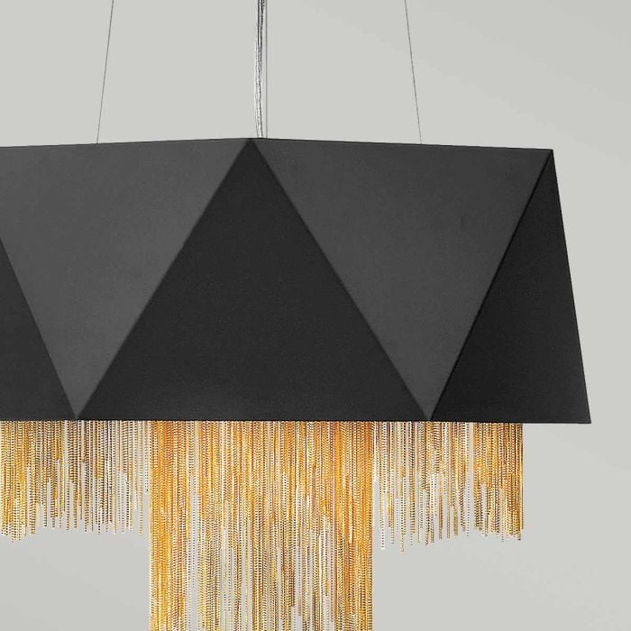 Elstead Lighting Zuma 6 Light Pendant - Satin Black/ Gold