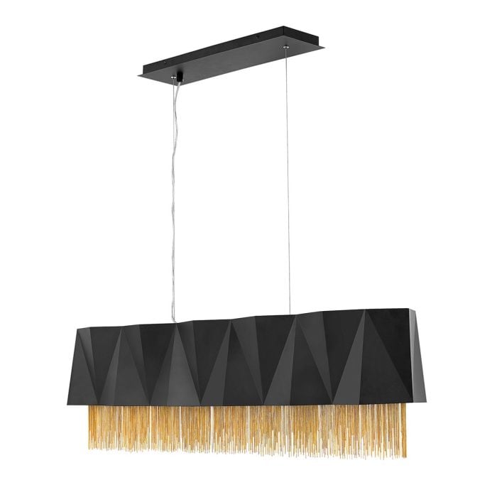 elstead lighting Zuma 6 Light Pendant - Satin Black/ Gold