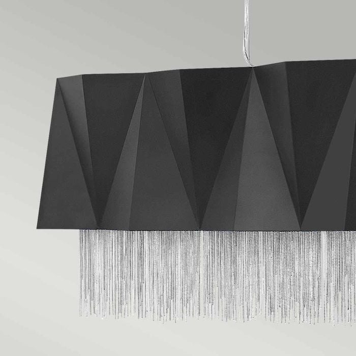 Elstead Lighting Zuma 6 Light Pendant - Satin Black/ Silver