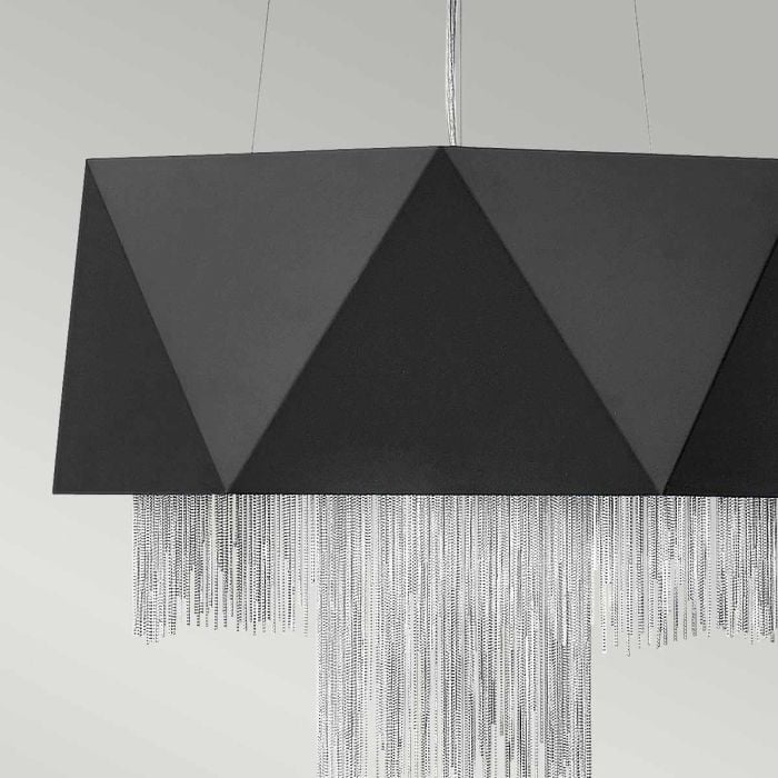 Elstead Lighting Zuma 6 Light Pendant - Satin Black/ Silver