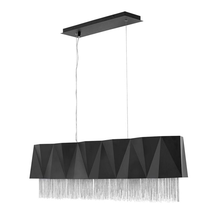 elstead lighting Zuma 6 Light Pendant - Satin Black/ Silver