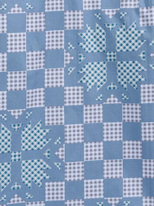 Ely Cattleman Boy's Ely Cattleman Long Sleeve Checkered Patchwork Print Snap Shirt- Denim Blue