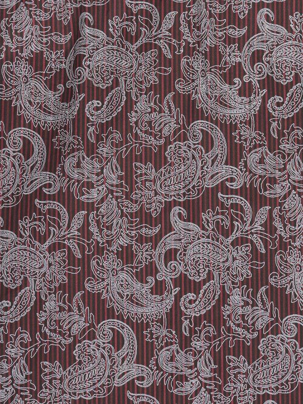 Ely Cattleman Boy's Ely Cattleman Long Sleeve Paisley Print Snap Shirt- Denim Blue & Burgundy