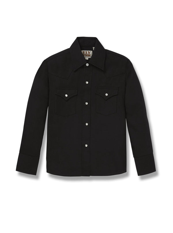 Ely Cattleman Boy's Ely Cattleman Long Sleeve Solid Black Western Snap Shirt