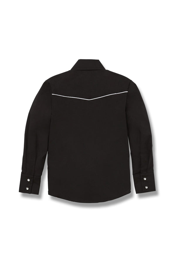 Ely Cattleman Boy's Ely Cattleman Long Sleeve Solid Western Snap Shirt With White Piping