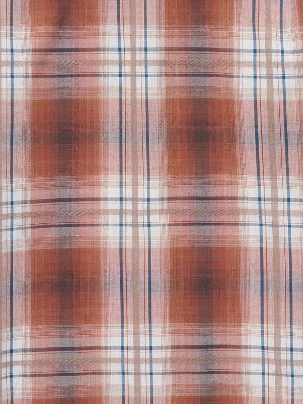 Ely Cattleman Boy's Ely Cattleman Long Sleeve Textured Plaid Western Snap Shirt- Rust & Navy