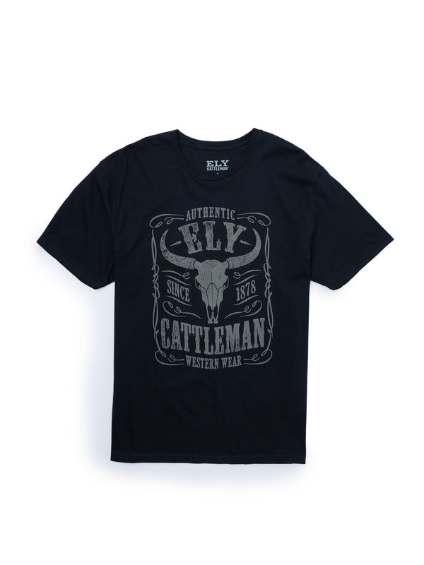 ely cattleman Ely Cattleman Cow Skull T-shirt