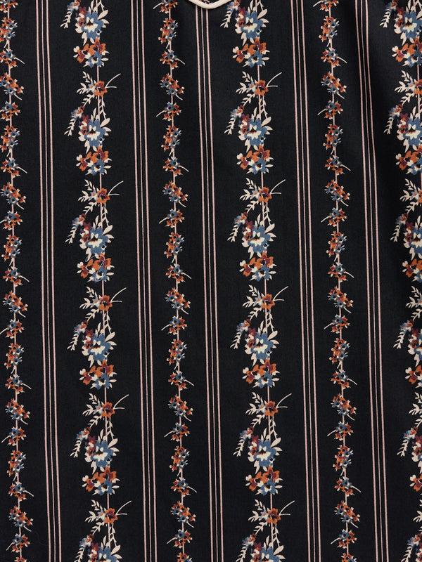 Ely Cattleman Girl's Ely Cattleman Black Wallpaper Floral Print Western Snap Shirt