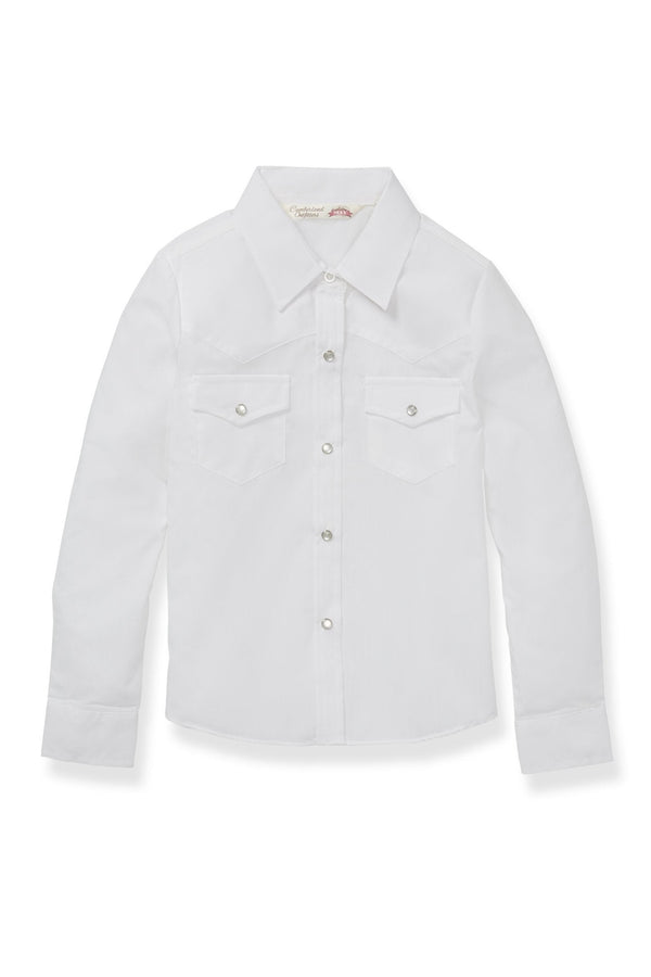 ely cattleman Girl's Ely Cattleman Long Sleeve Solid Western Snap Shirt