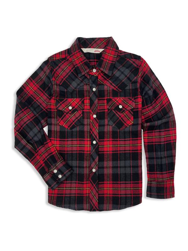 Ely Cattleman Girl's Ely Cattleman Plaid Flannel Western Snap Shirt