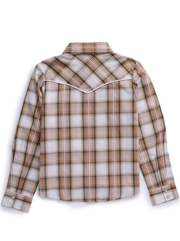 Ely Cattleman Girl's Ely Cattleman Plaid Western Snap Shirt With Floral Embroidery