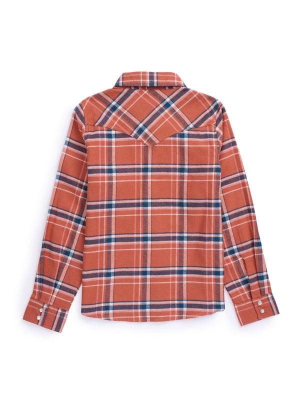 Ely Cattleman Girl's Ely Cattleman Rust Plaid Flannel Western Snap Shirt