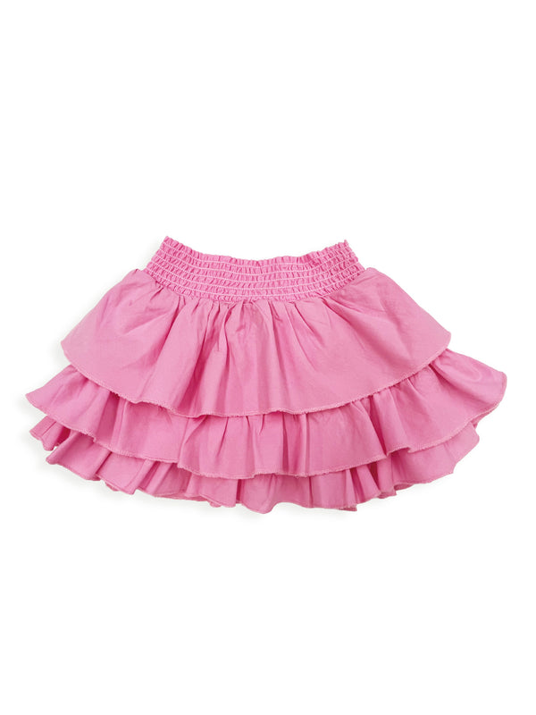 ely cattleman Girl's Pink Poplin Tiered Ruffle Skirt