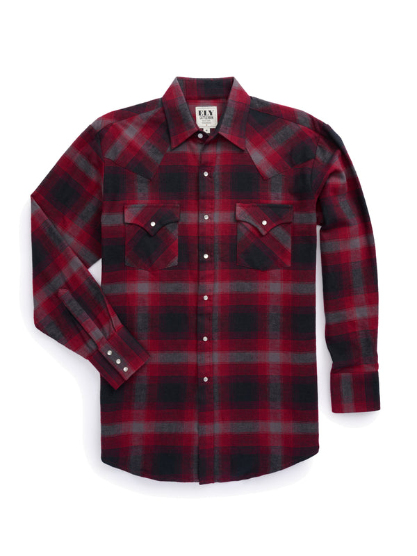 Ely Cattleman Men's Ely Cattleman Long Sleeve Brawny Flannel Western Snap Shirt