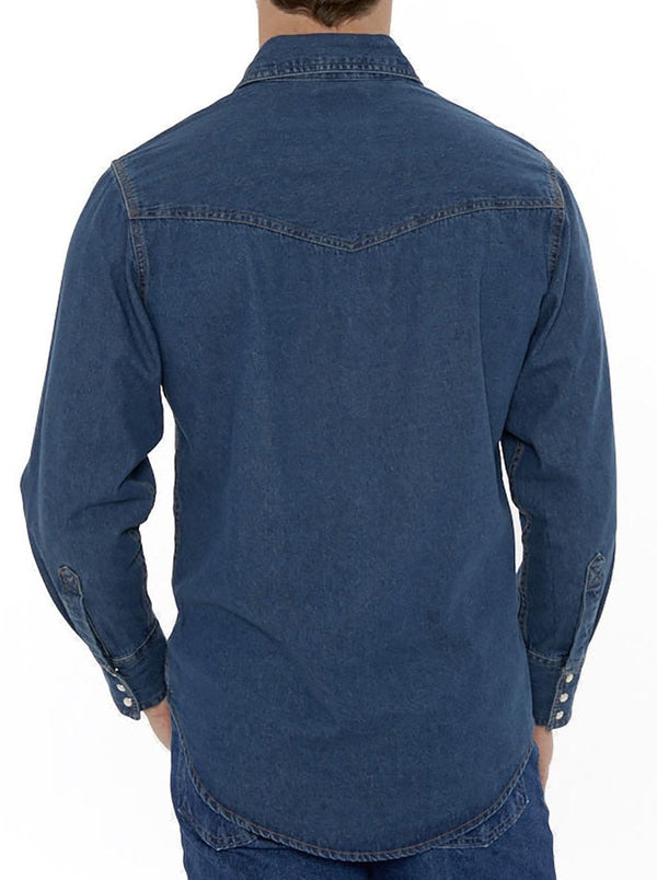 Ely Cattleman Men's Ely Cattleman Long Sleeve Denim Western Snap Shirt