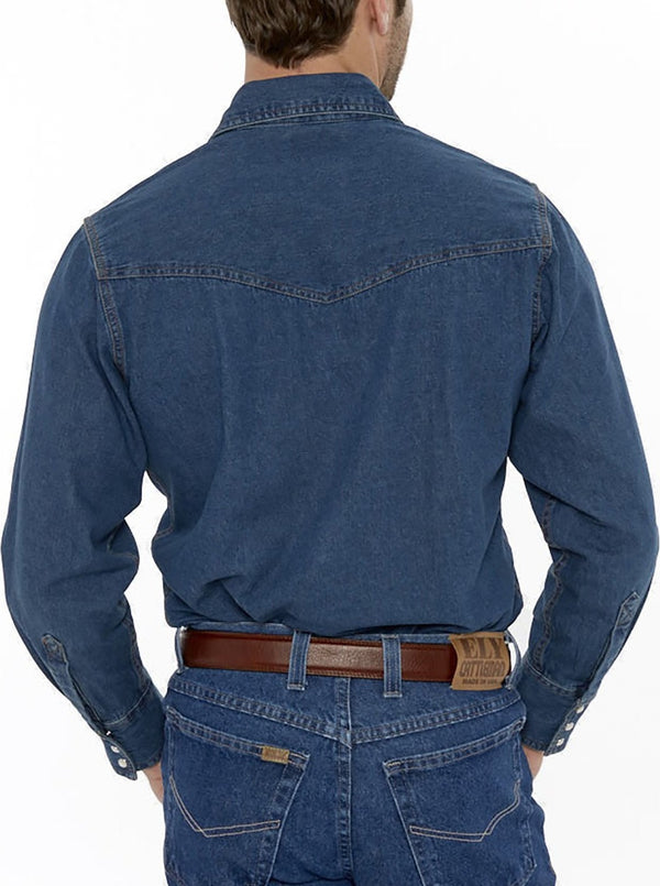 Ely Cattleman Men's Ely Cattleman Long Sleeve Denim Western Snap Shirt