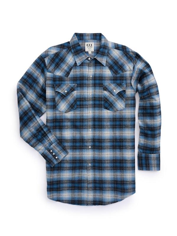 Ely Cattleman Men's Ely Cattleman Long Sleeve Flannel Plaid Western Snap Shirt