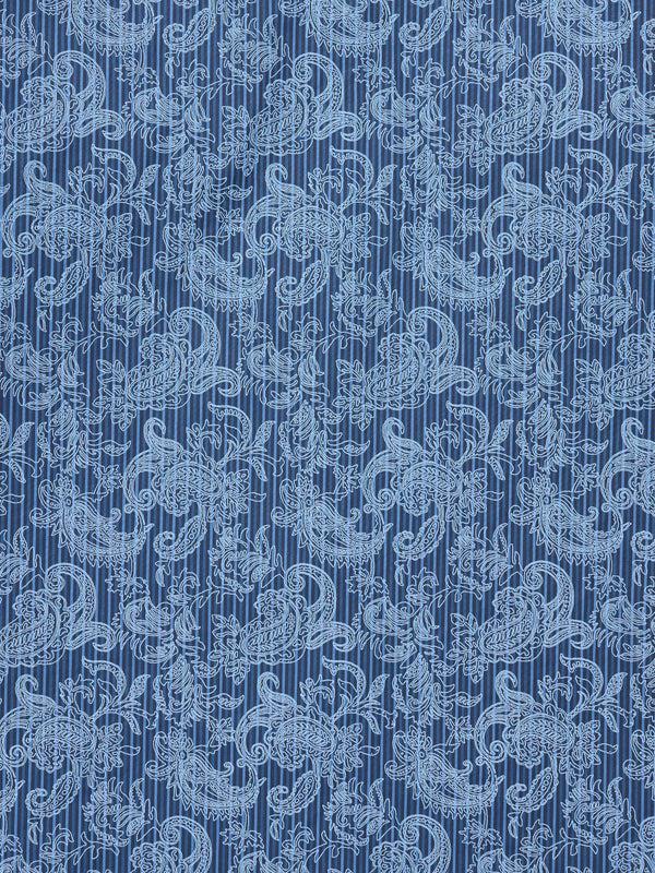 Ely Cattleman Men's Ely Cattleman Long Sleeve Paisley Print Western Snap Shirt - Denim Blue & Burgundy