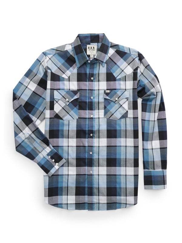 ely cattleman Men's Ely Cattleman Long Sleeve Plaid Western Snap Shirt