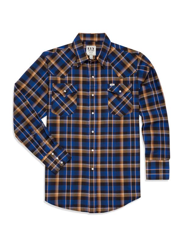 ely cattleman Men's Ely Cattleman Long Sleeve Plaid Western Snap Shirt