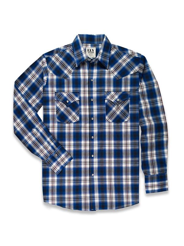 ely cattleman Men's Ely Cattleman Long Sleeve Plaid Western Snap Shirt