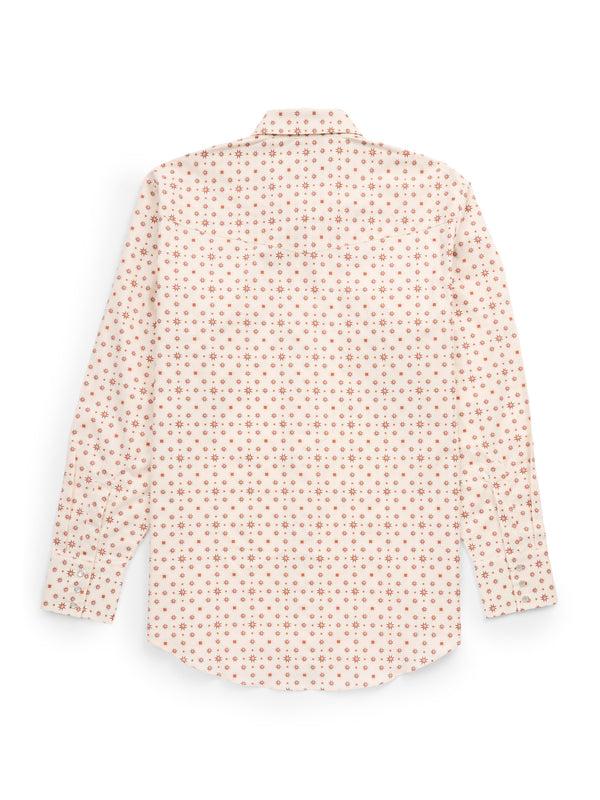 Ely Cattleman Men's Ely Cattleman Long Sleeve Retro Star Print Western Snap Shirt - Ecru