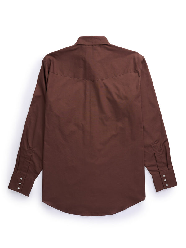 Ely Cattleman Men's Ely Cattleman Long Sleeve Solid Chocolate Western Shirt