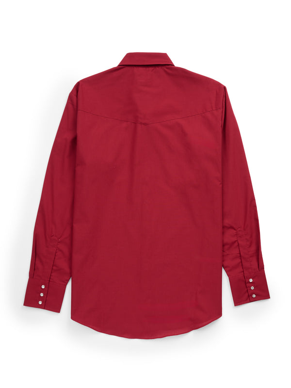 Ely Cattleman Men's Ely Cattleman Long Sleeve Solid Ruby Western Shirt