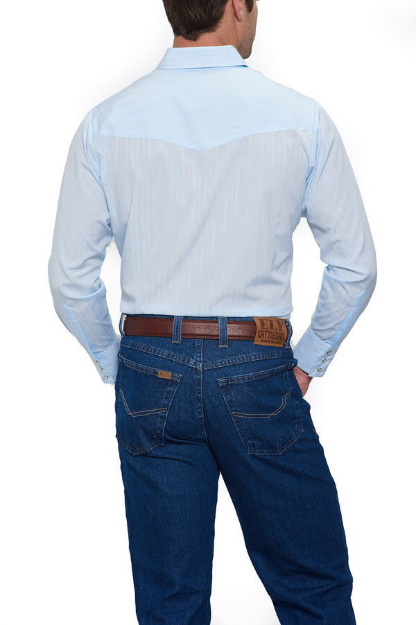 Ely Cattleman Men's Ely Cattleman Long Sleeve Solid Tone On Tone Western Snap Shirt